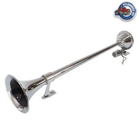 Légkürt 1 csöves króm 12/24V  730mm