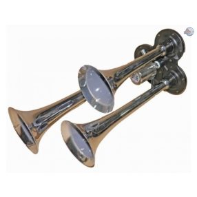 Légkürt 3 csöves króm 12/24V (K0449)
