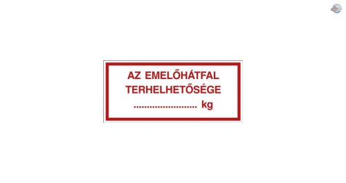 6867 - Matrica Emelőhátfal terhelhetősége