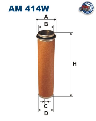 Levegőszűrő 345x90mm FILTRON, belső AM414/w (K2060)