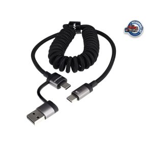 Cm Töltő kábel spirál usb-c és lighting