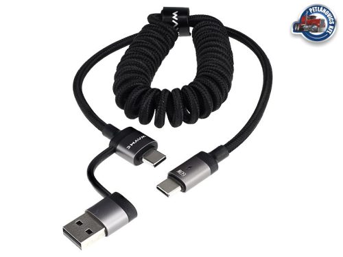 Cm Töltő kábel spirál usb-c és lighting