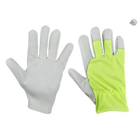 CM86013 - Munkakesztyű, fluoreszkáló és bőr 10-es