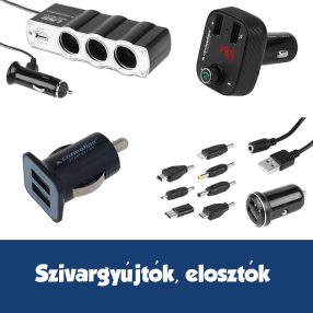 Szivargyújtók, elosztók, voltmérők, transmitterek